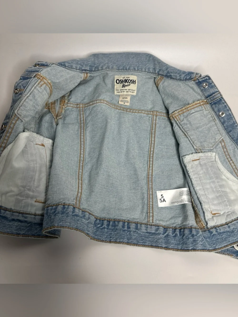 OshKosh B’gosh Girls Denim Jean Jacket Size 5/5A